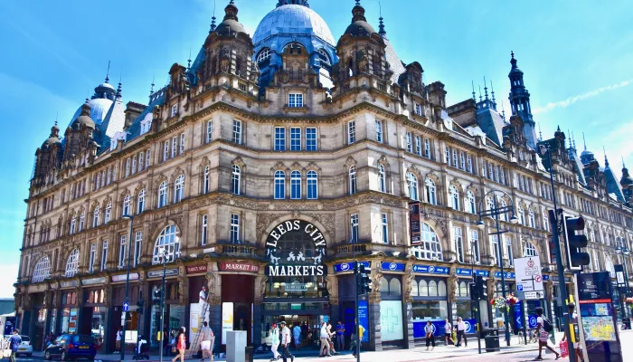 leeds city markets - a beautiful old building in a north English city