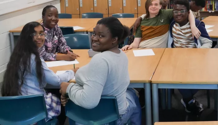 Pupils take a break during summer school
