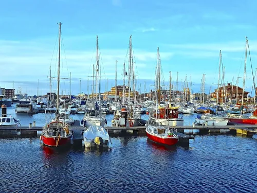 Boats on a sunny day in Hartlepool marina
