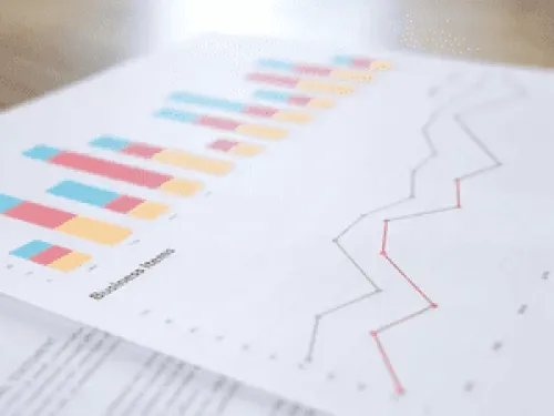 Sheet of paper with charts and diagrams